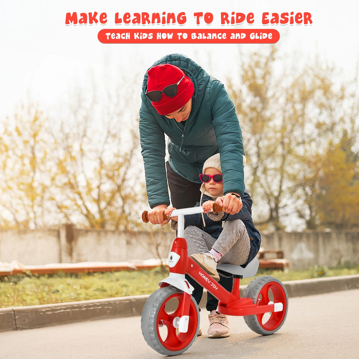 Kids Balance Bike Toddler Training Bicycle Red X436616