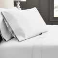 4-Piece 600 Thread Count White Cotton Bed Sheet Set King Q917