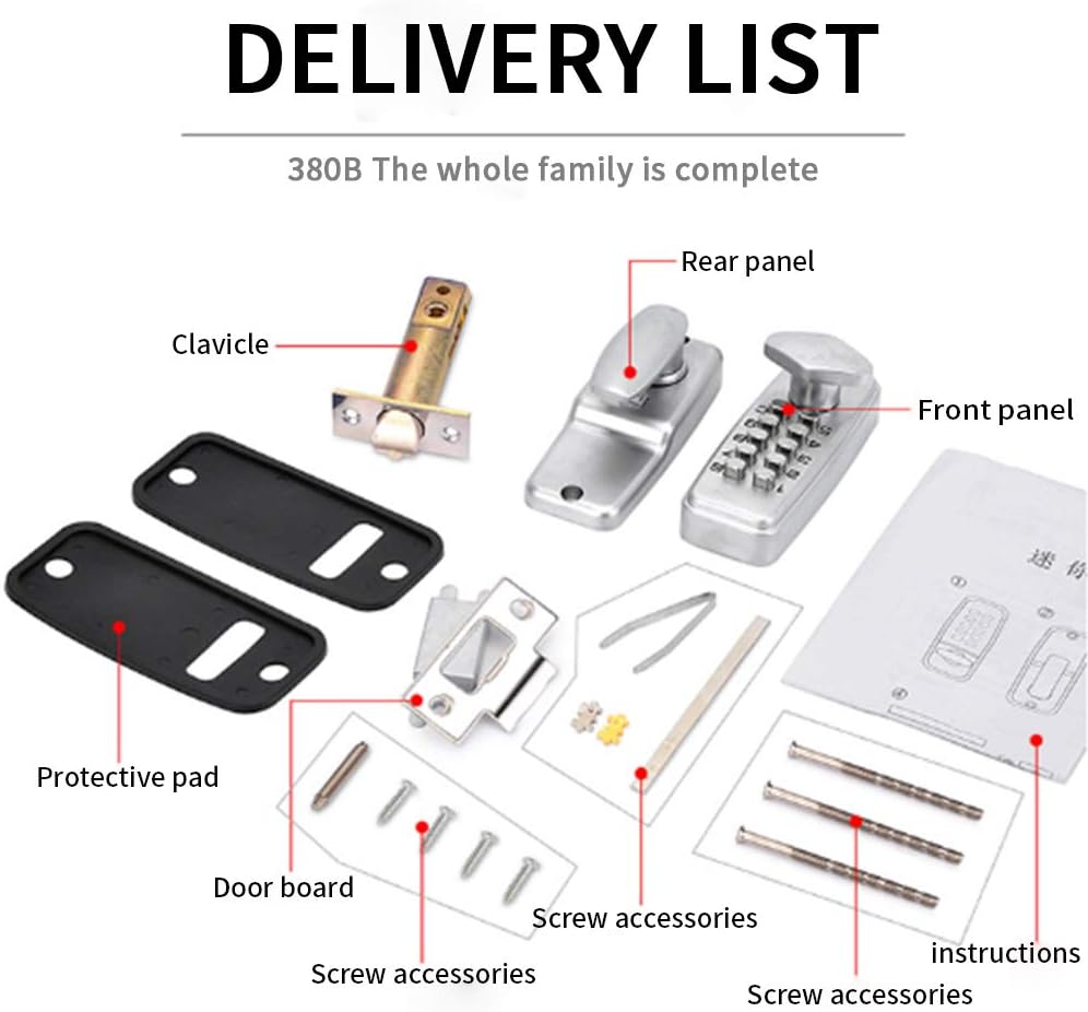 Keyless Entry Door Lock Deadbolt with Keypads Waterproof Mechanical Combination A34803