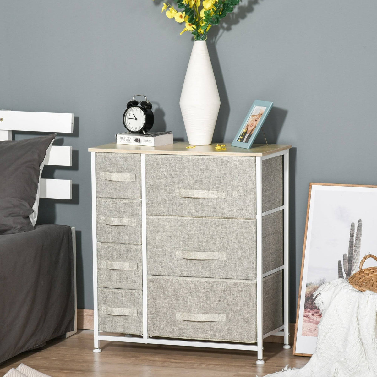 7 Drawer Fabric Dresser Storage Tower Cabinet Z840872