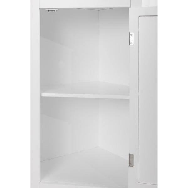 White Corner Bathroom Floor Cabinet O353190