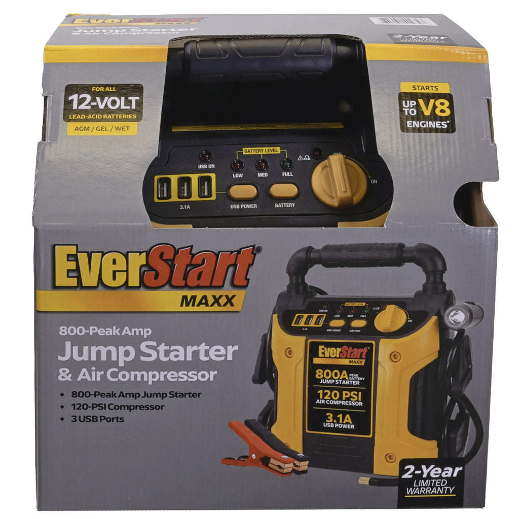 800 Peak Amp Jump Starter with 120 PSI Compressor X13226