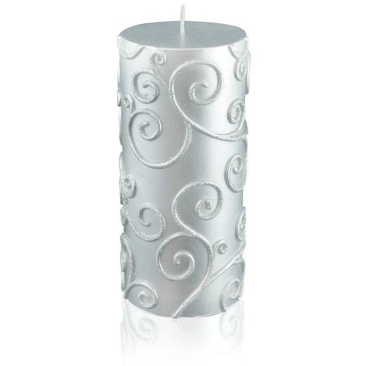 Purple Scroll Pillar Candle 12Pcs L18396