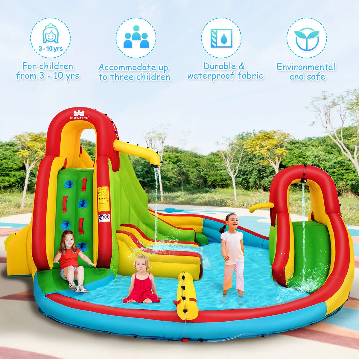 Kids Inflatable Water Slide Park with Splash Pool J125