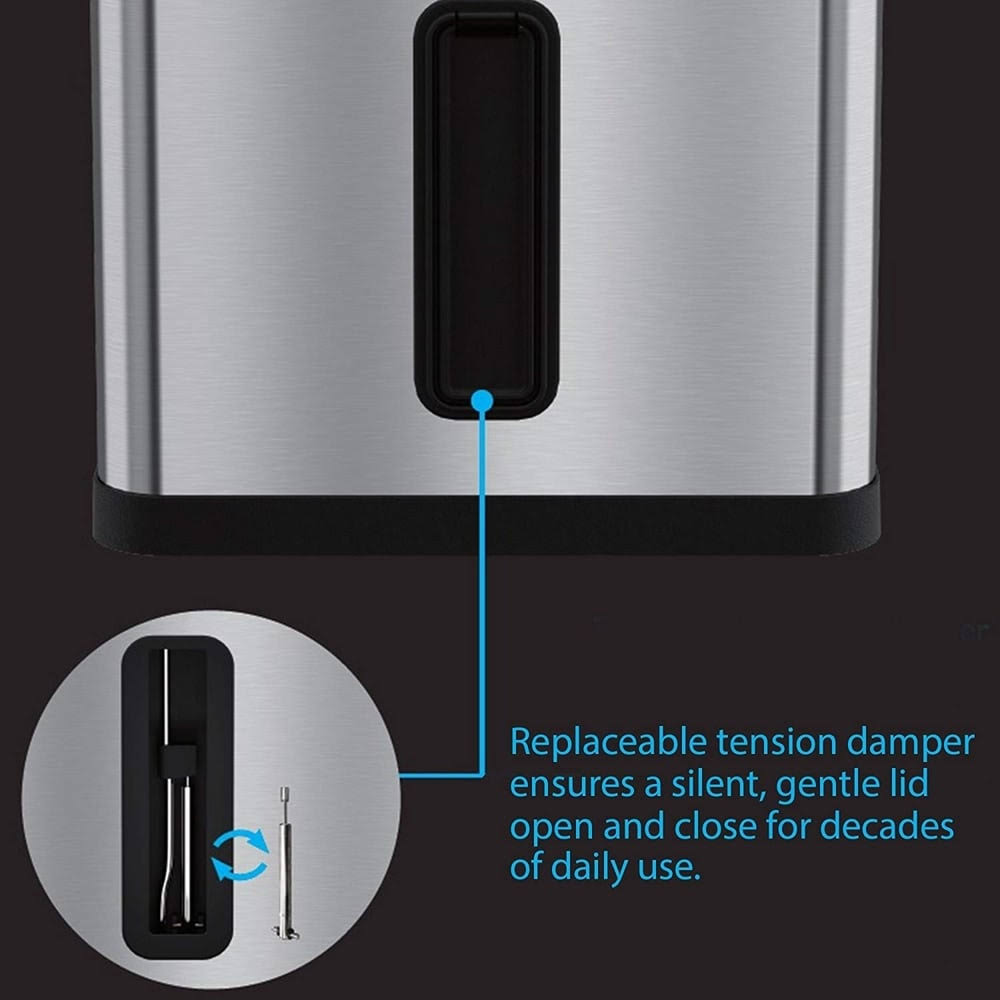 13-Gallon Stainless Steel Trash Can D4835