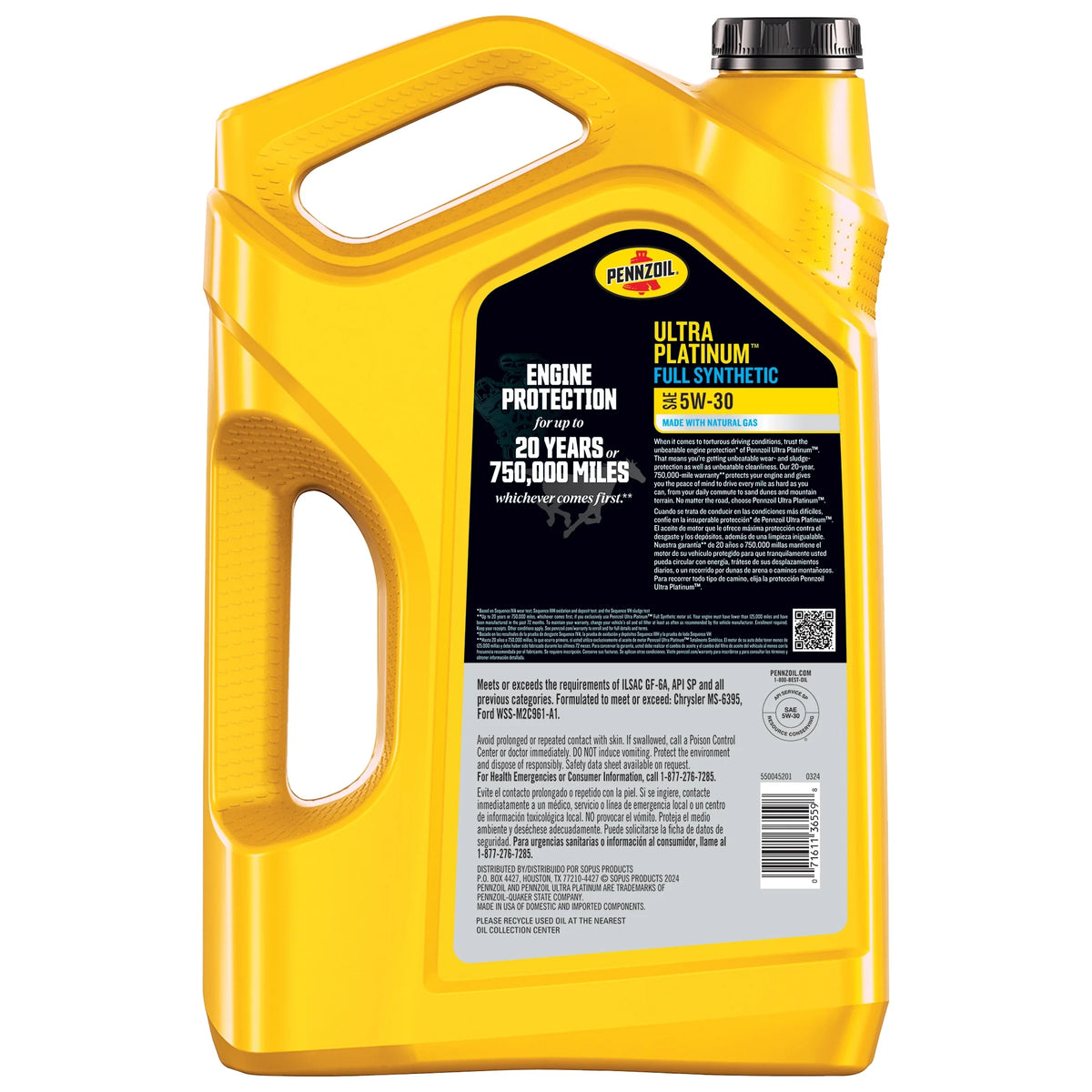 5W-30 Full Synthetic Motor Oil, 5 Quart L767