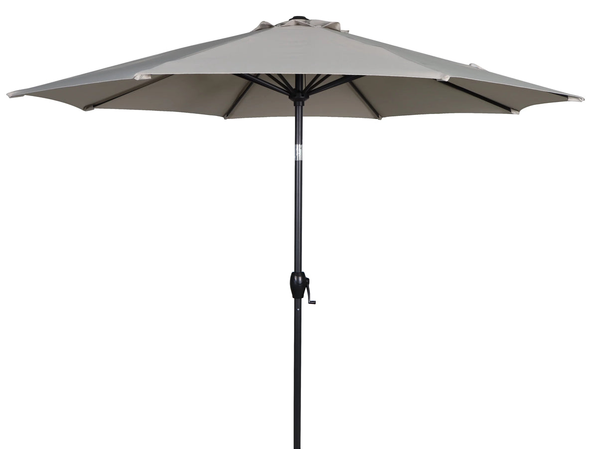 9FT Black and White Round Tilting Patio Umbrella Q660496