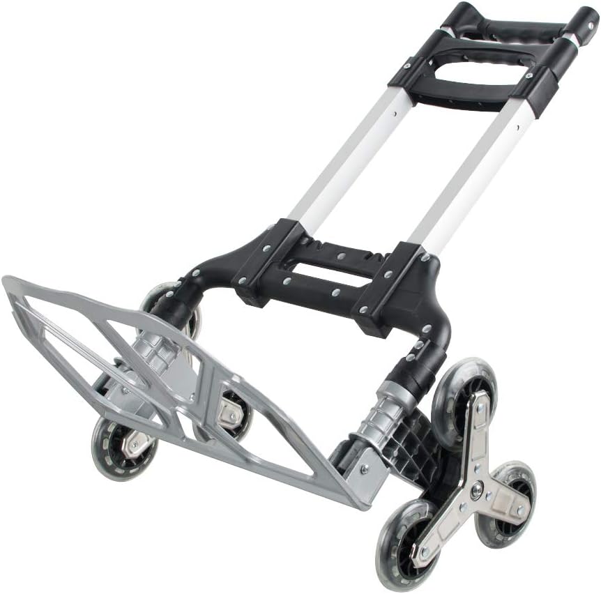 Folding Hand Truck with 6 Rubber Wheels & Bungee Cord Y132542