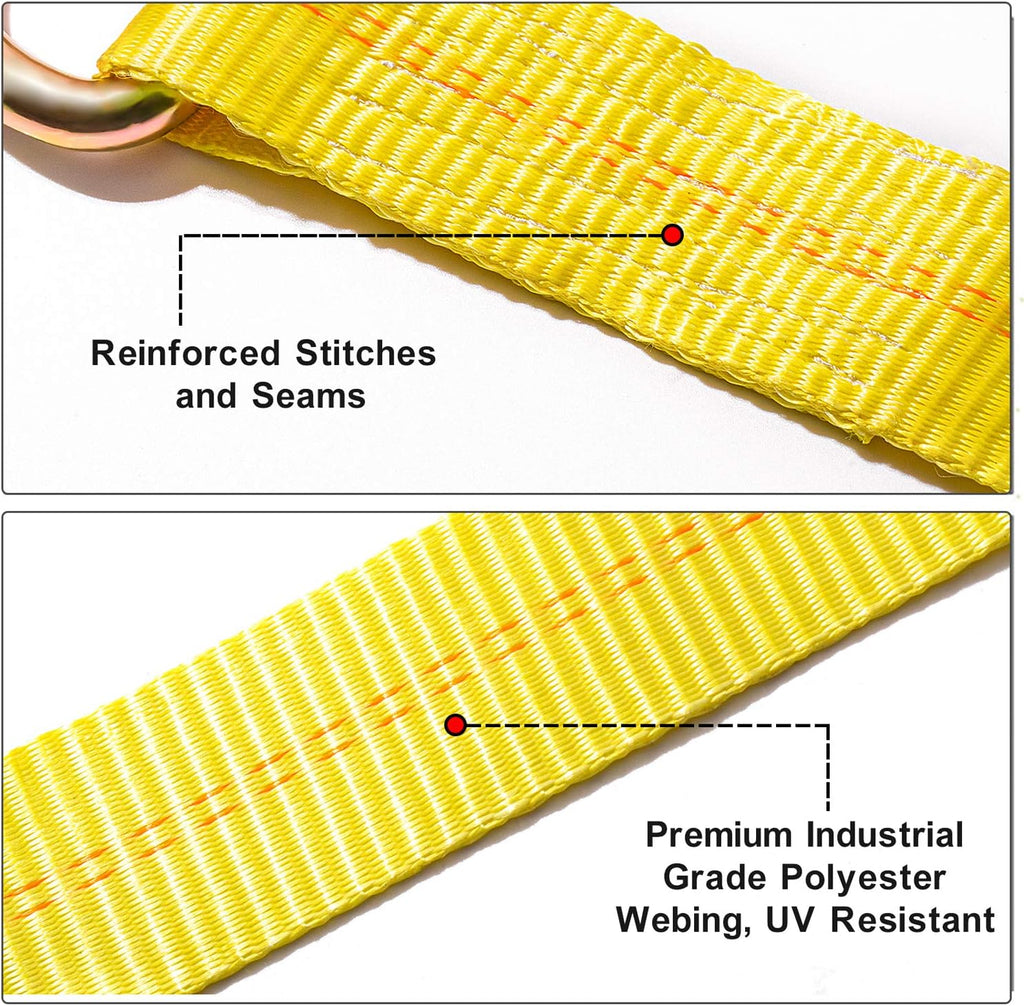 2" x 120'' Heavy Duty Vehicle Tie Down Straps with Flat Hooks O675743