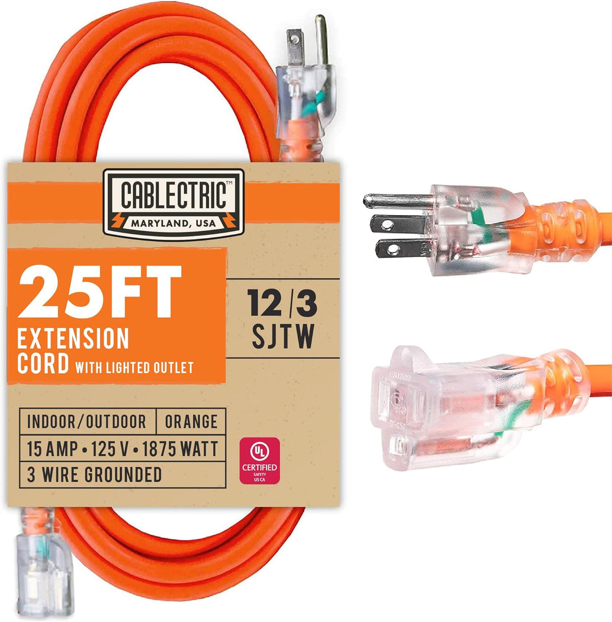 50 Ft 12 Gauge Heavy Duty Orange Extension Cord G872789