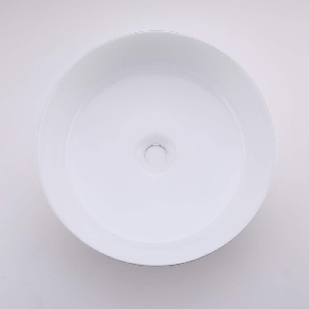 16 Inch Round White Ceramic Vessel Sink T96227