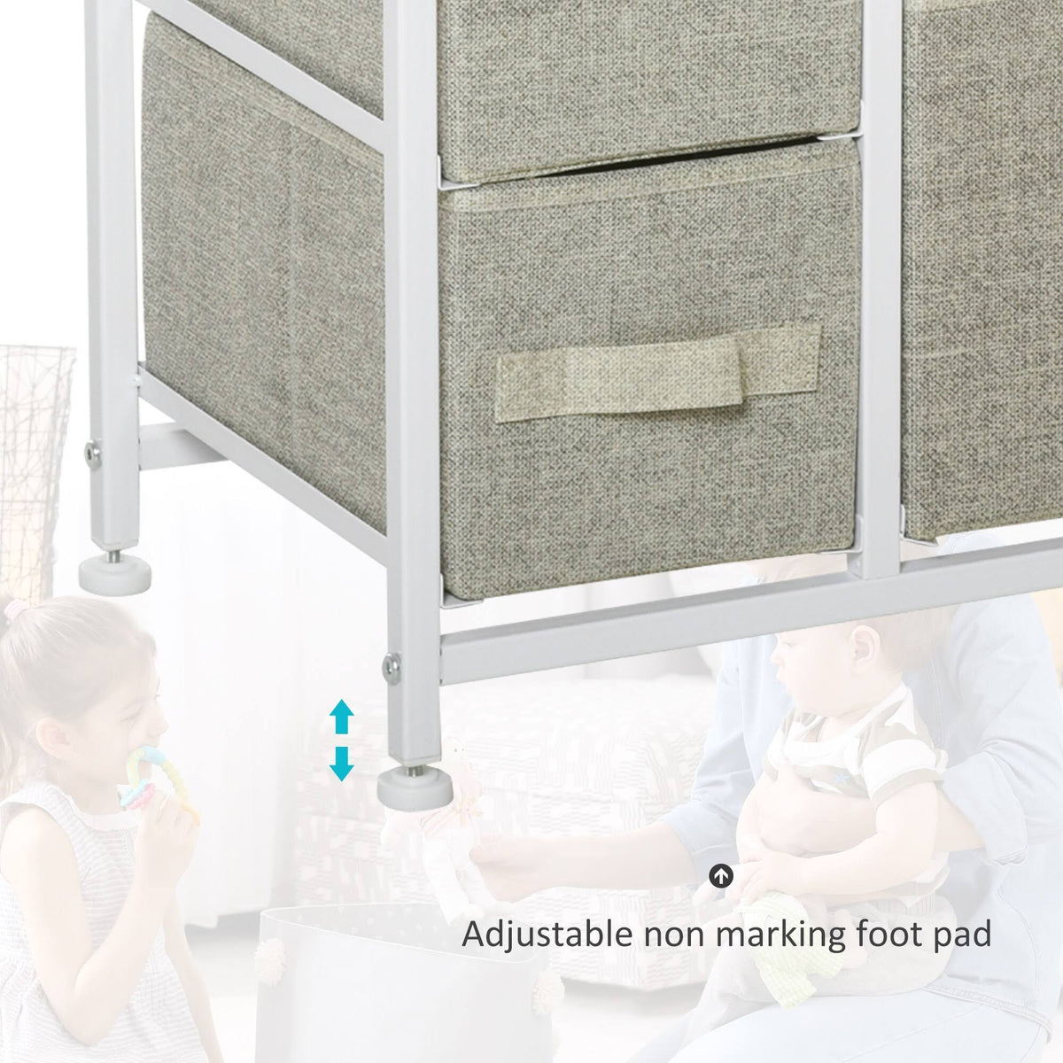 7 Drawer Fabric Dresser Storage Tower Cabinet Z840872