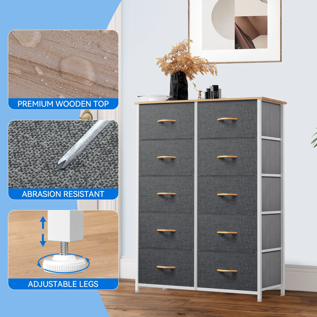 10 Drawer Fabric Storage Dresser Y5873