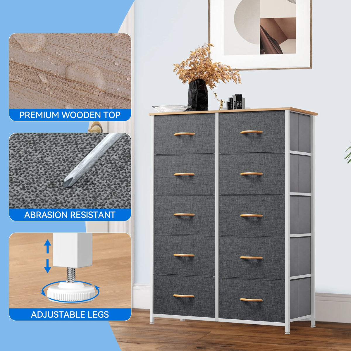 10 Drawer Fabric Storage Dresser Y5873