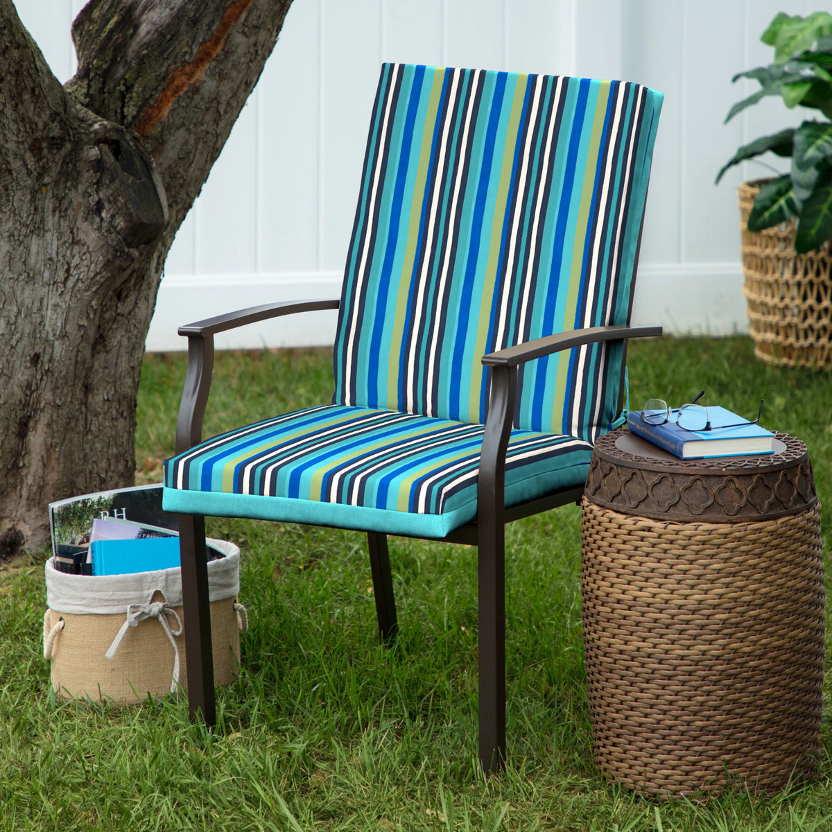 Multi-color Stripe Patio Chair Cushion N207