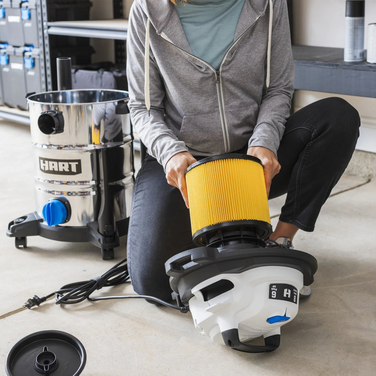 8 Gallon 6 Peak HP Stainless Steel Wet/Dry Vacuum L3145