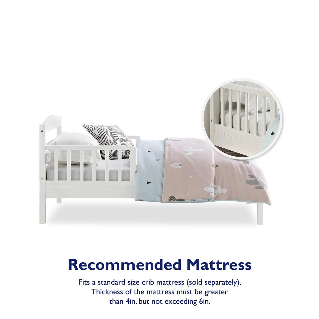 Wood Toddler Bed with Safety Guardrails K975718