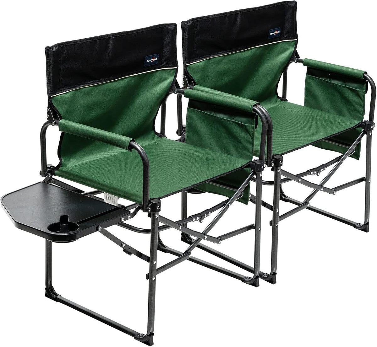 Oversized Portable Folding Camping Chair with Side Table J809493