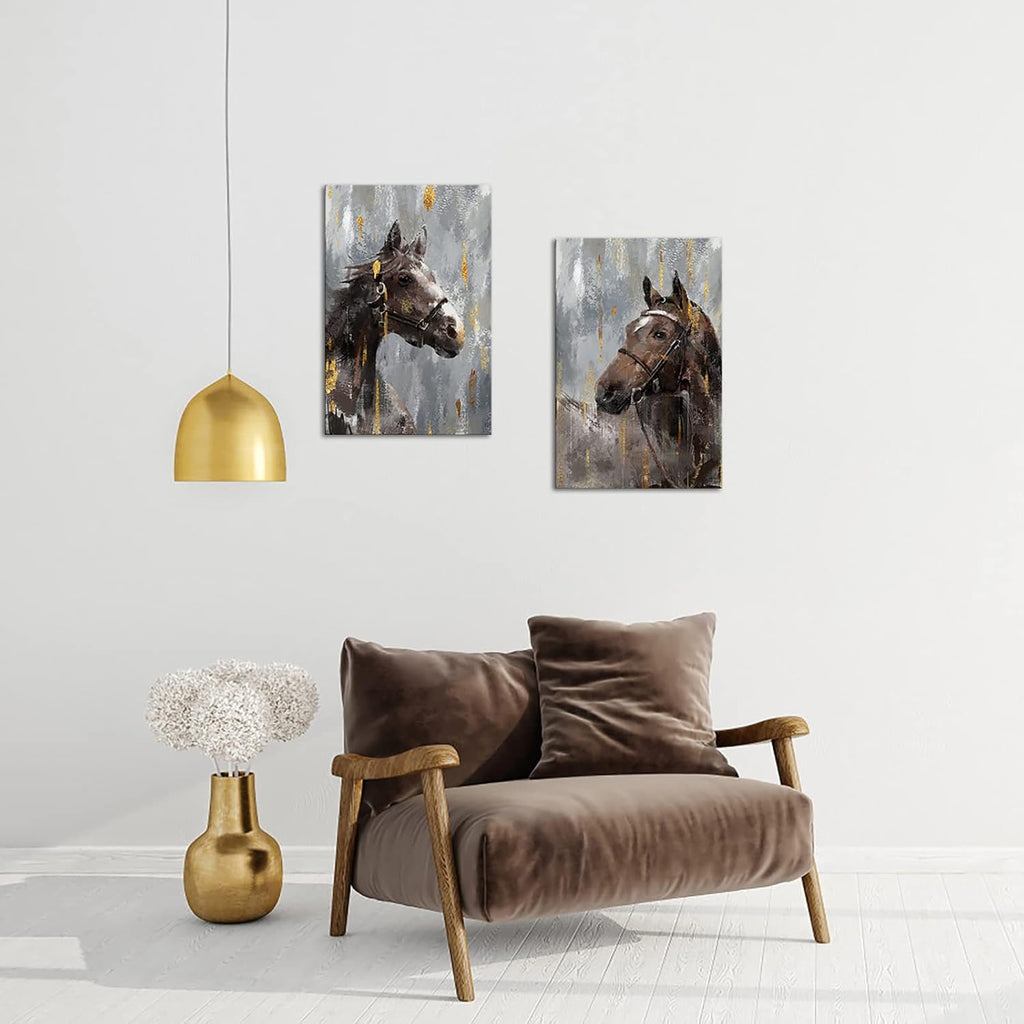 Brown Horse Canvas Art 16x24inch 2pcs W8831