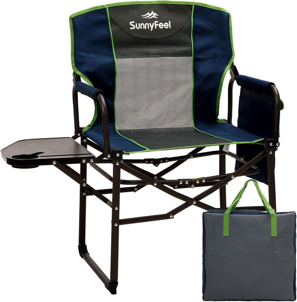 Oversized Portable Folding Camping Chair with Side Table J809493