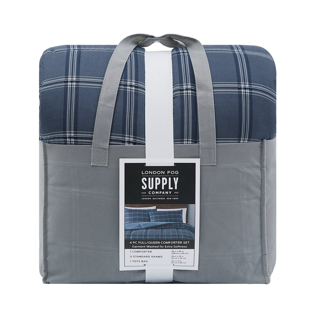 Grey 4-Piece Garment Washed Comforter Set P79546