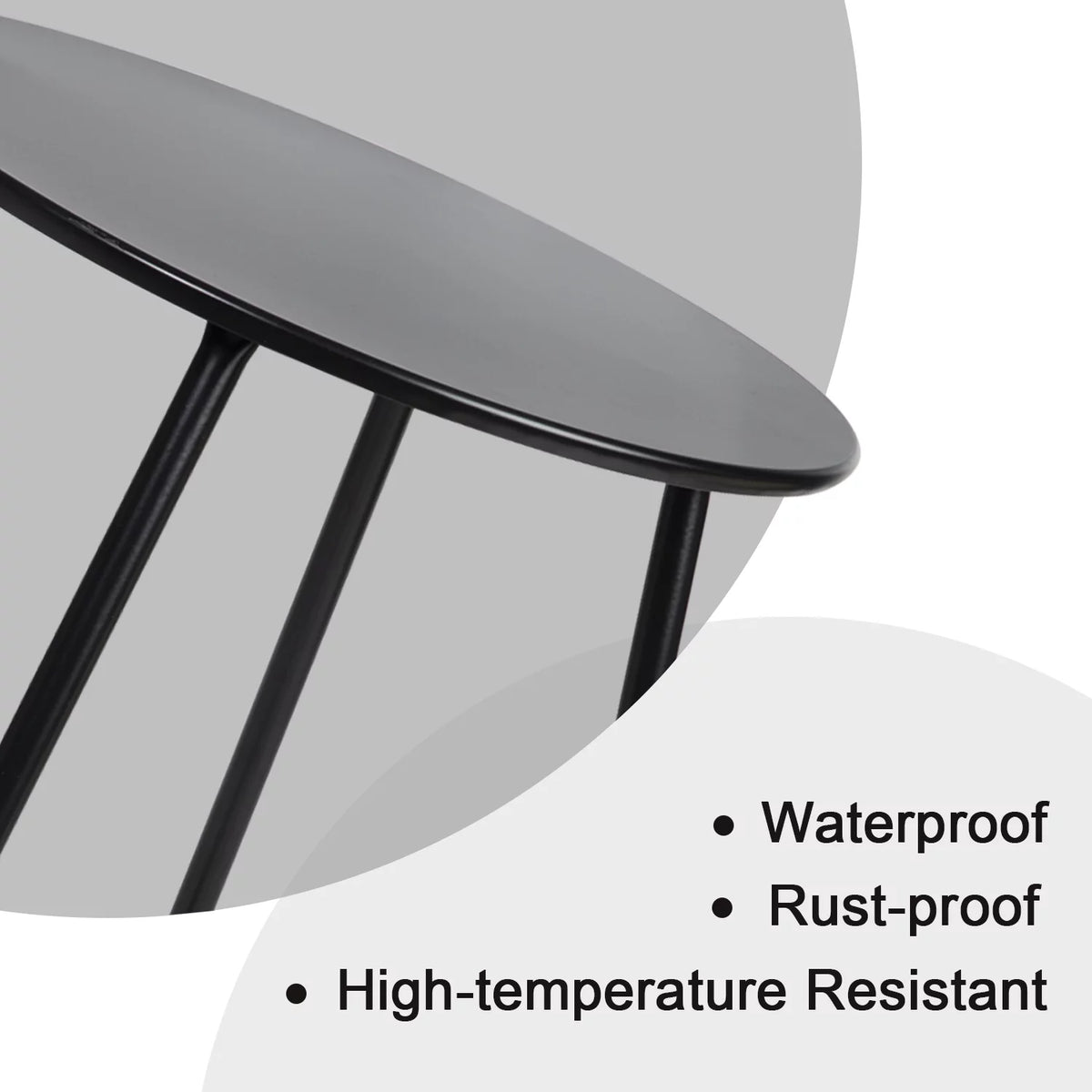 Metal Round End Table, Anti-Rust Waterproof Side Table X556366