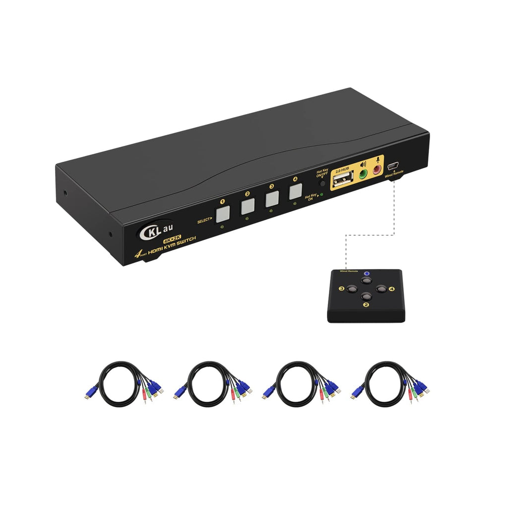 4 Port HDMI KVM Switch with USB Hub and 4K@60Hz A539