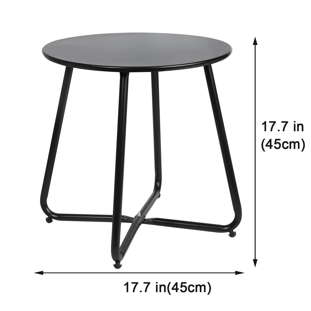 Metal Round End Table, Anti-Rust Waterproof Side Table X556366