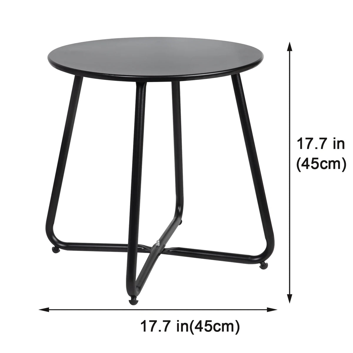 Metal Round End Table, Anti-Rust Waterproof Side Table X556366