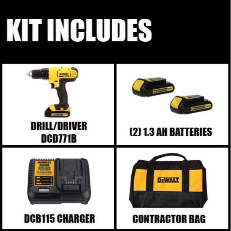 20V MAX Cordless 1/2 in. Drill/Driver with 2 Batteries, Charger and Bag X164