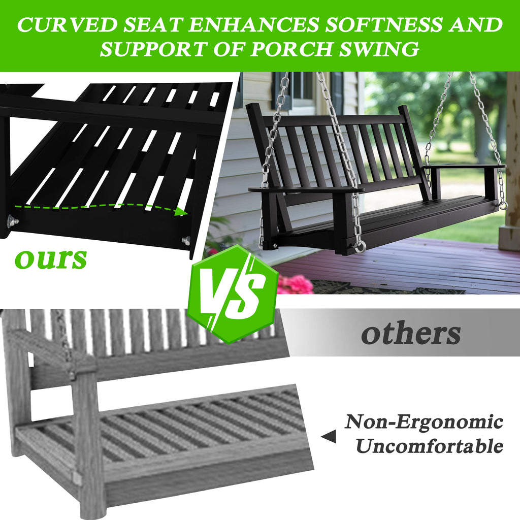 2-Seat Hanging Wooden Porch Swing P752365