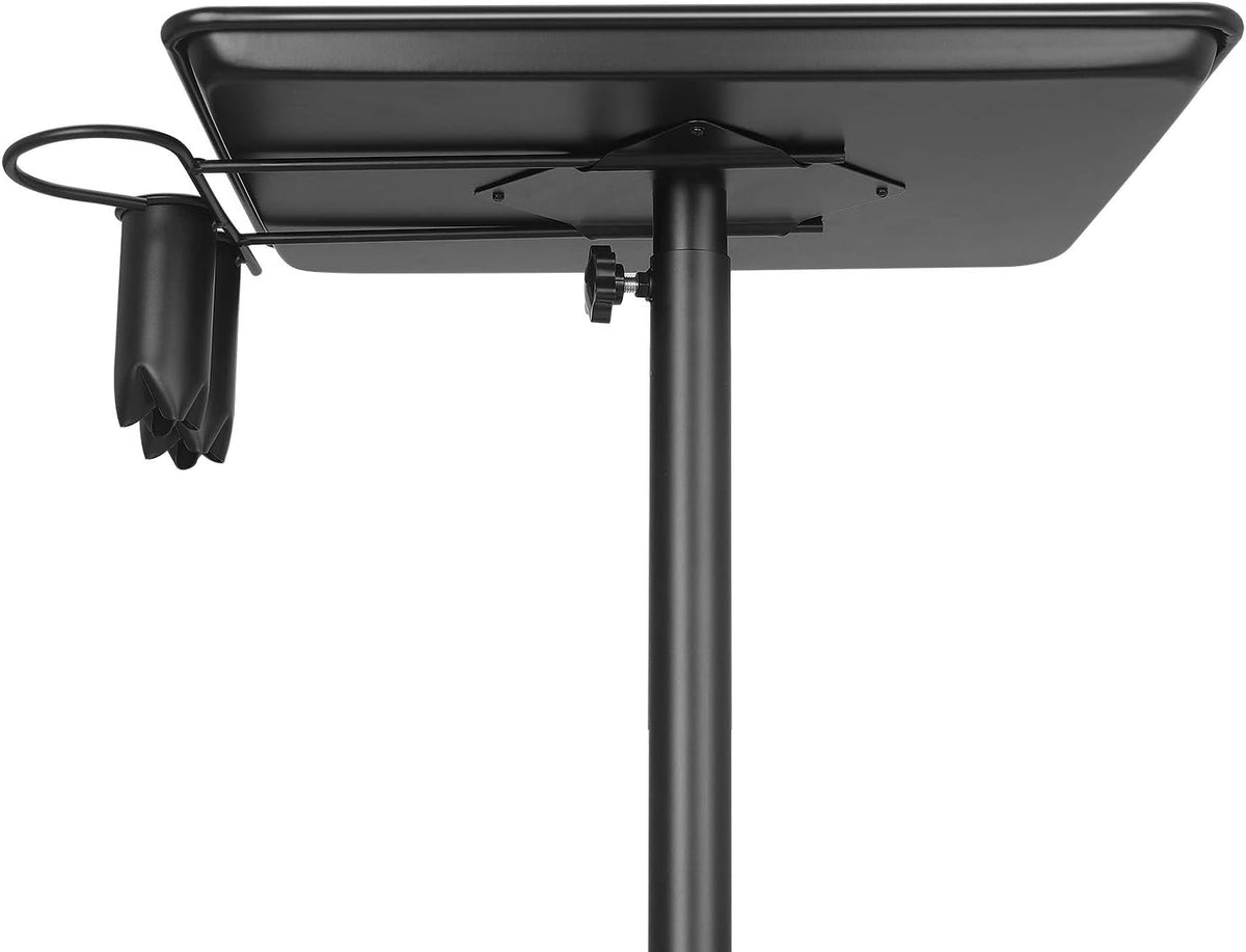 Black Height Adjustable Aluminum Salon Tray Cart E6274