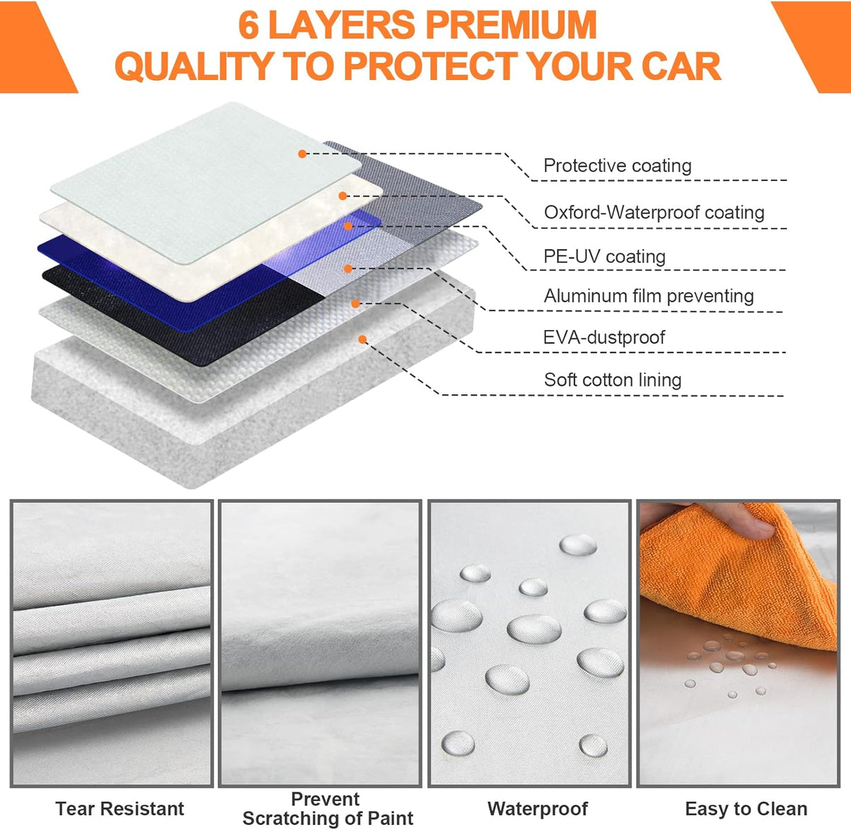 6 Layers Waterproof All Weather Car Cover C637983