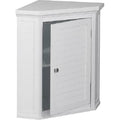 White Corner Bathroom Floor Cabinet O353190