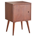 26 in. Espresso All Wood Mid Century Nightstand with Cabinet Door Q9107