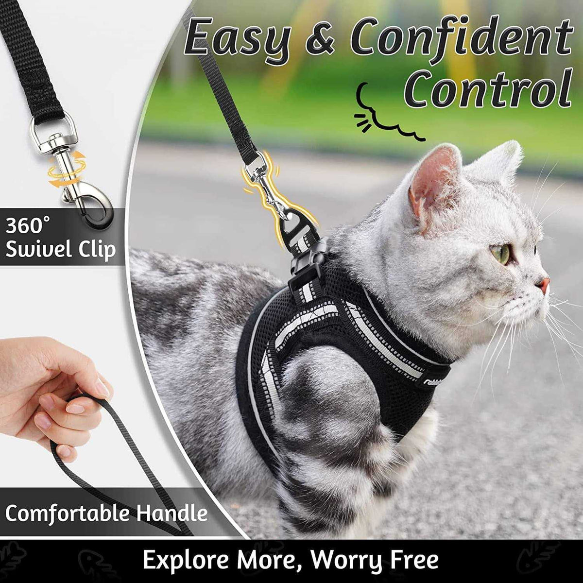 Cat Harness and Leash Adjustable Soft Vest D288