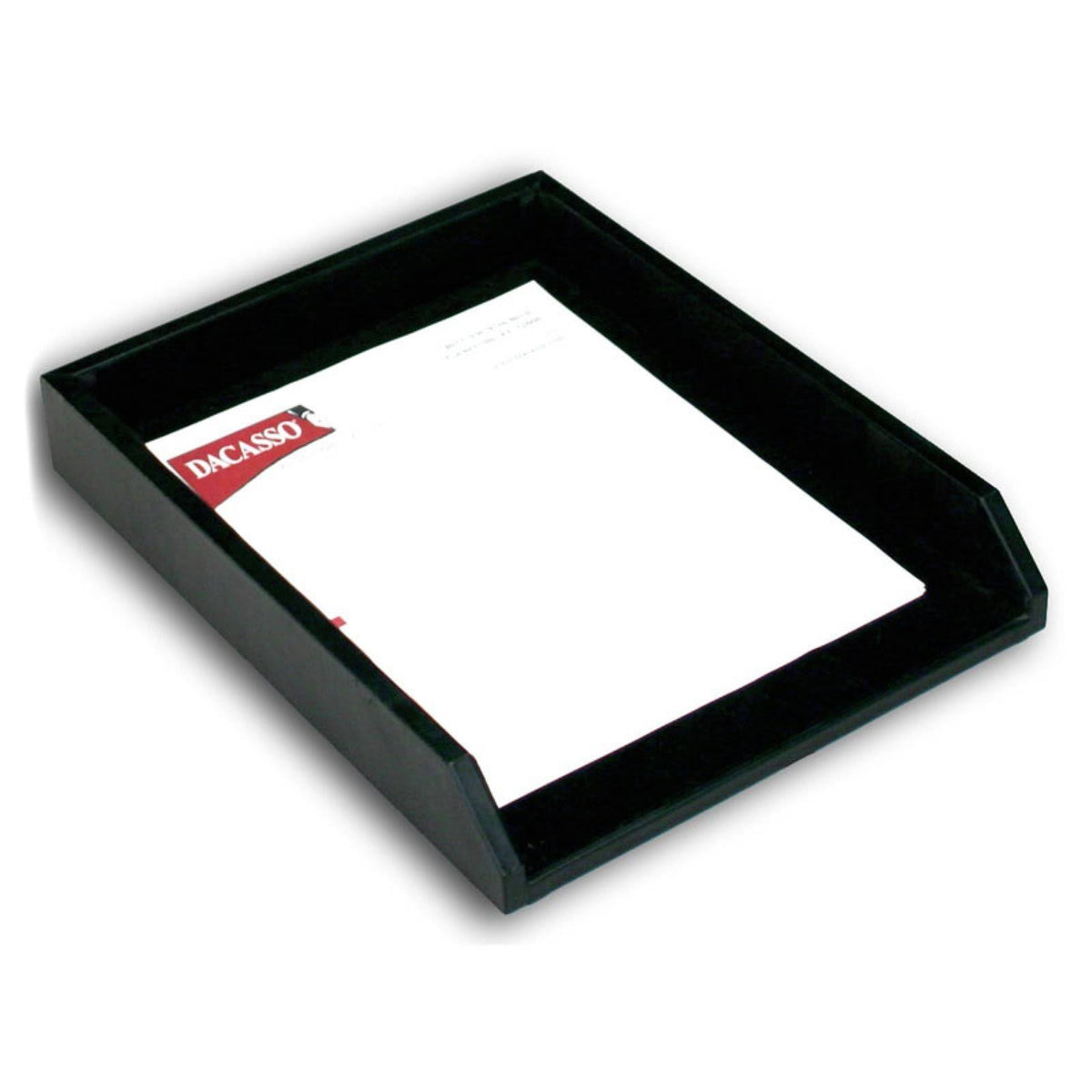 Black Leather Front-Load Letter Tray Y241157