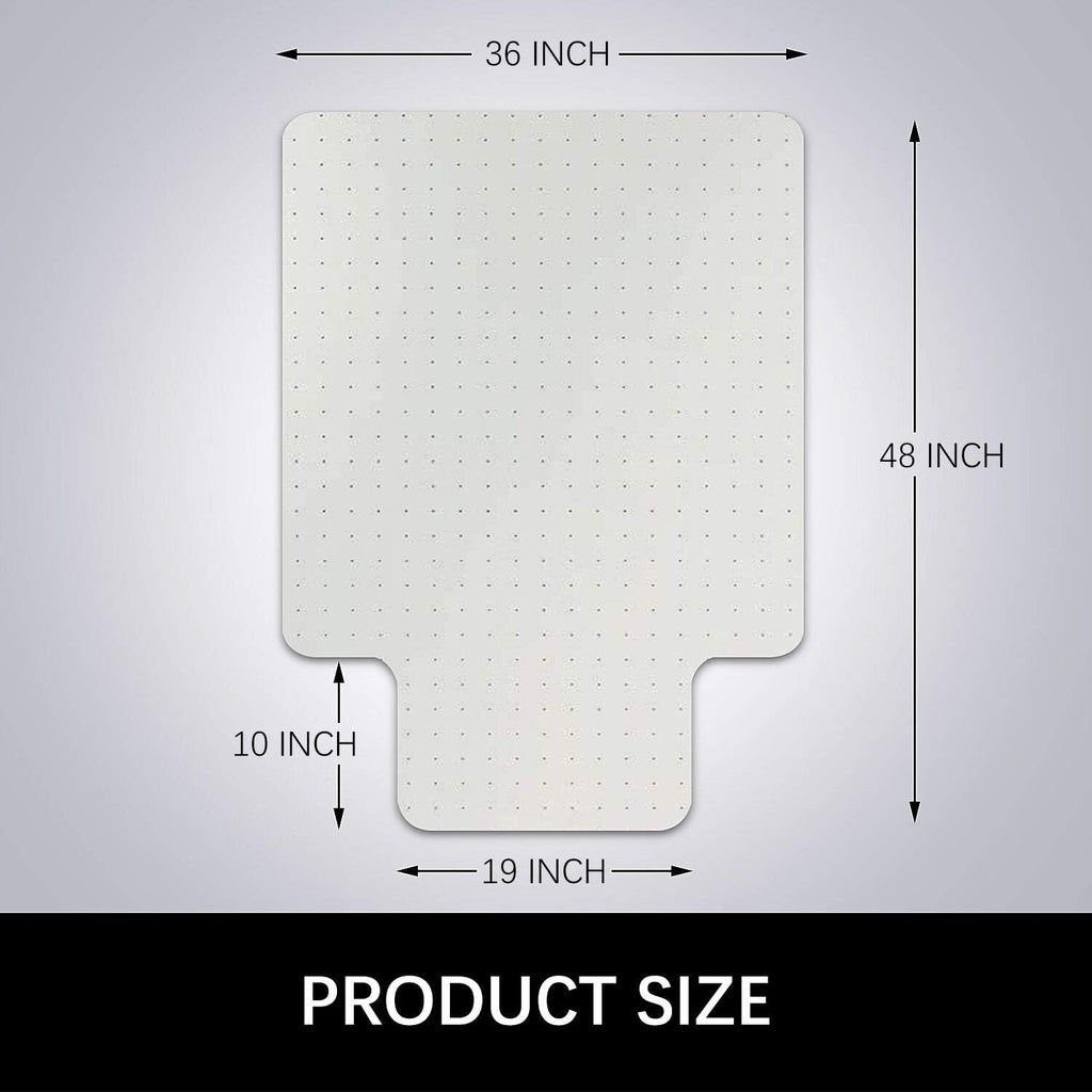 Transparent 30 X 48 with Lip Chair Mat for Carpets U402