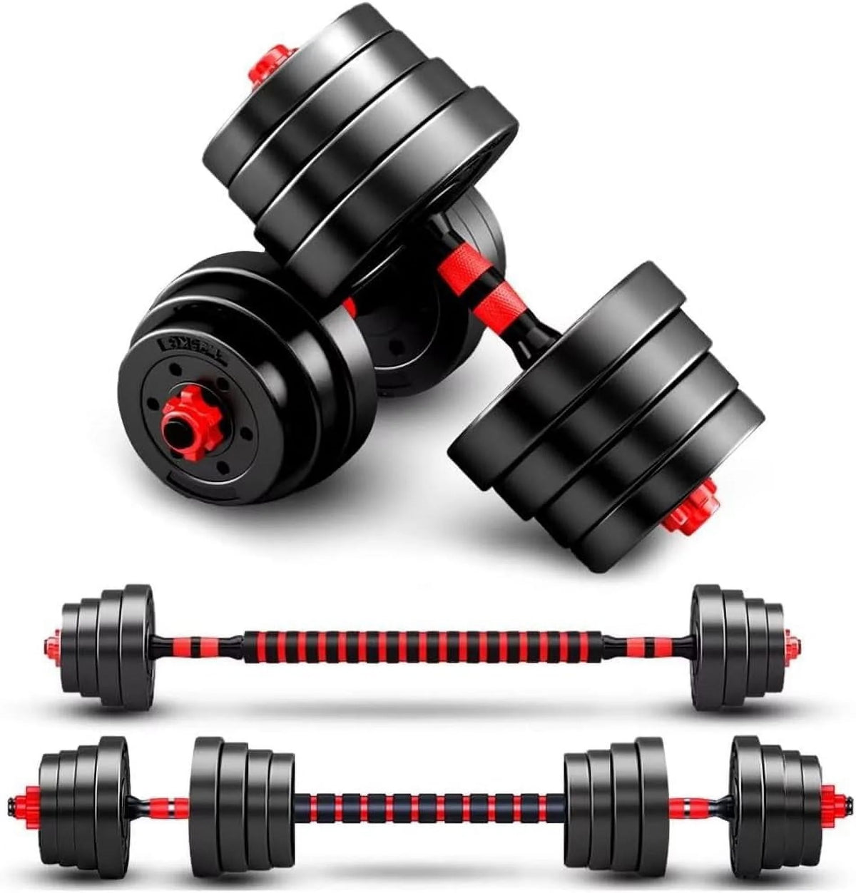 66LB 2 in 1 Adjustable Dumbbell Set with Connecting Rod K606