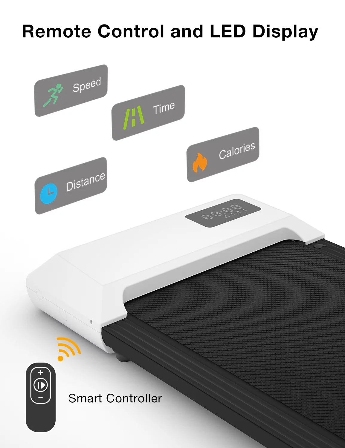 2.5Hp Walking Pad Treadmill with Remote Control and LED Display Q5479