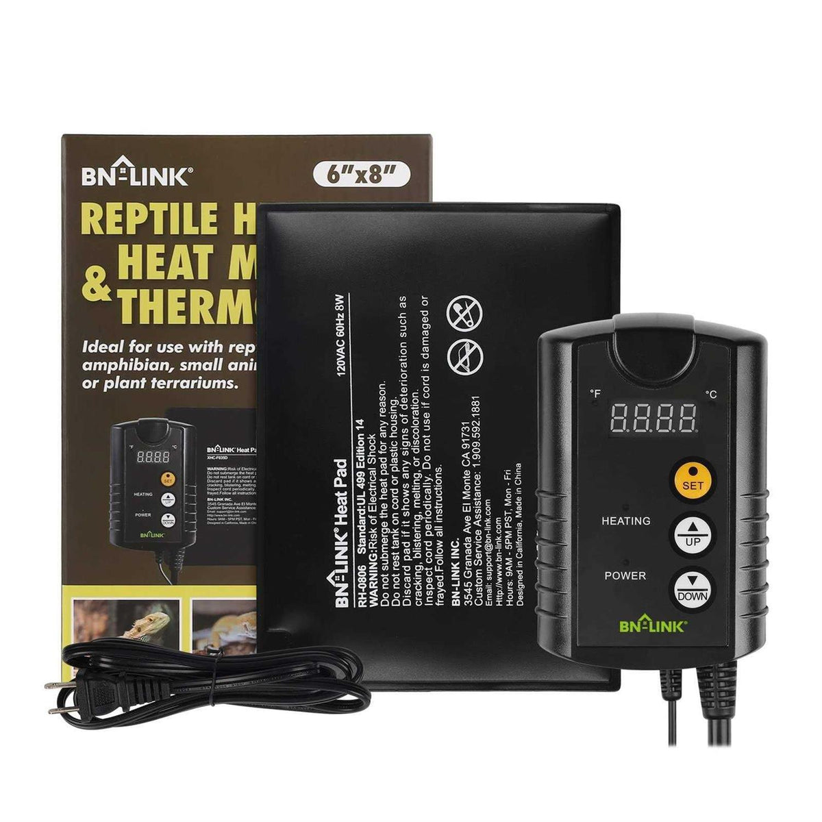 Reptile Heating Pad 8 X Digital Thermostat Under Tank Heater Combo Set A2154