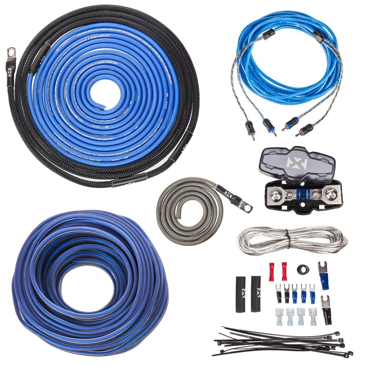 8-Gauge Amplifier Installation Kit with RCA Interconnect and Speaker Cable U640571