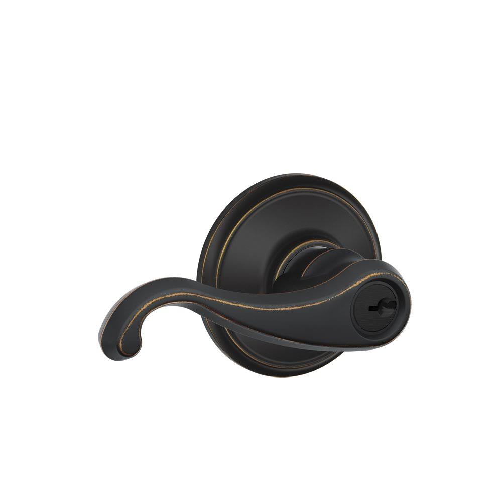 Aged Bronze Keyed Door Lever W459
