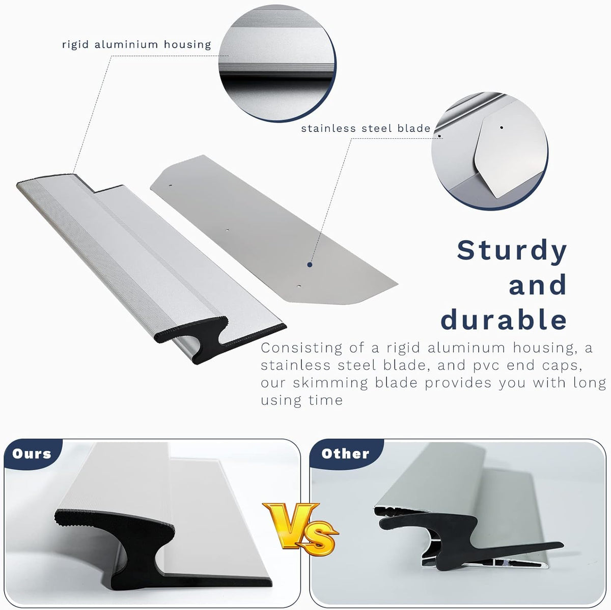16 Drywall Skimming Blade, Extruded Aluminum & Stainless Steel G40732