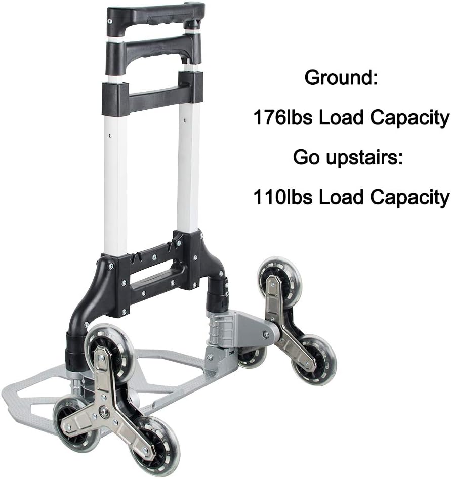 Folding Hand Truck with 6 Rubber Wheels & Bungee Cord Y132542