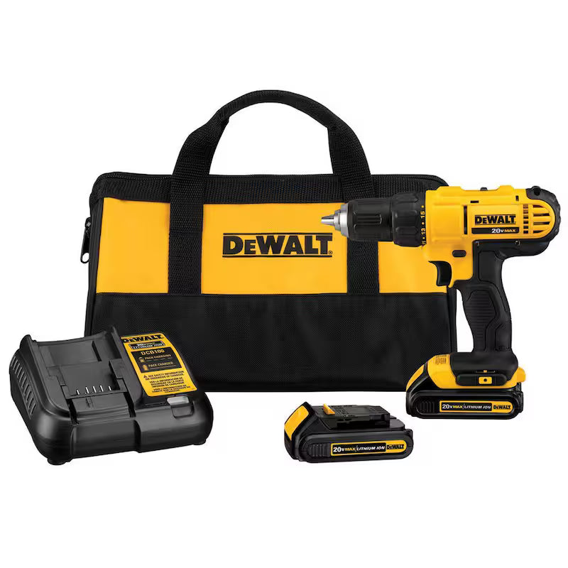20V MAX Cordless 1/2 in. Drill/Driver with 2 Batteries, Charger and Bag X164
