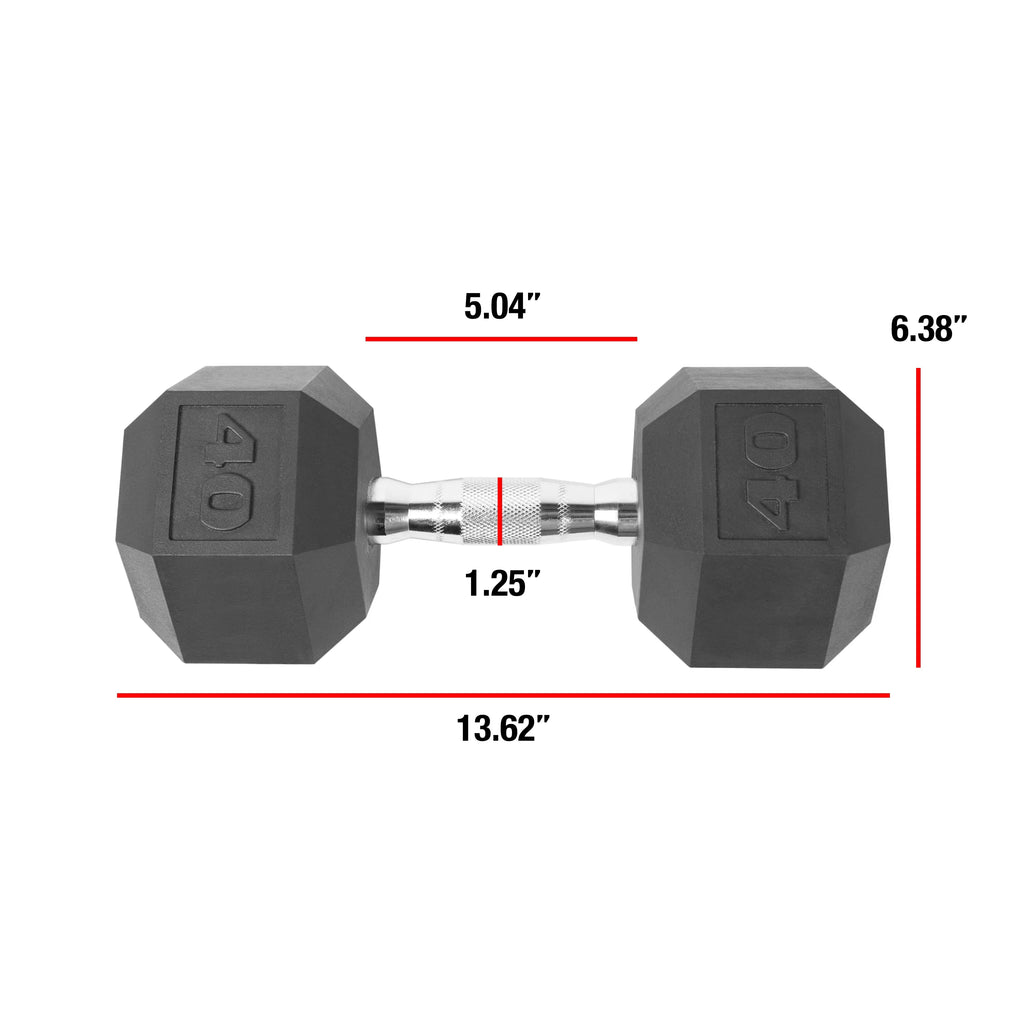 40 lbs Coated Hex Dumbbell P36490