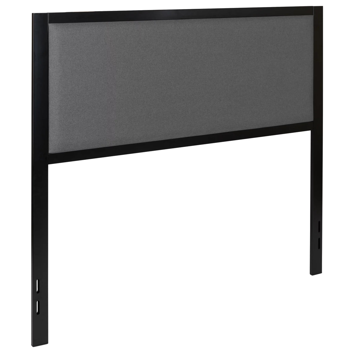 Full Size Dk Gray Fabric Upholstery Metal Headboard K646040
