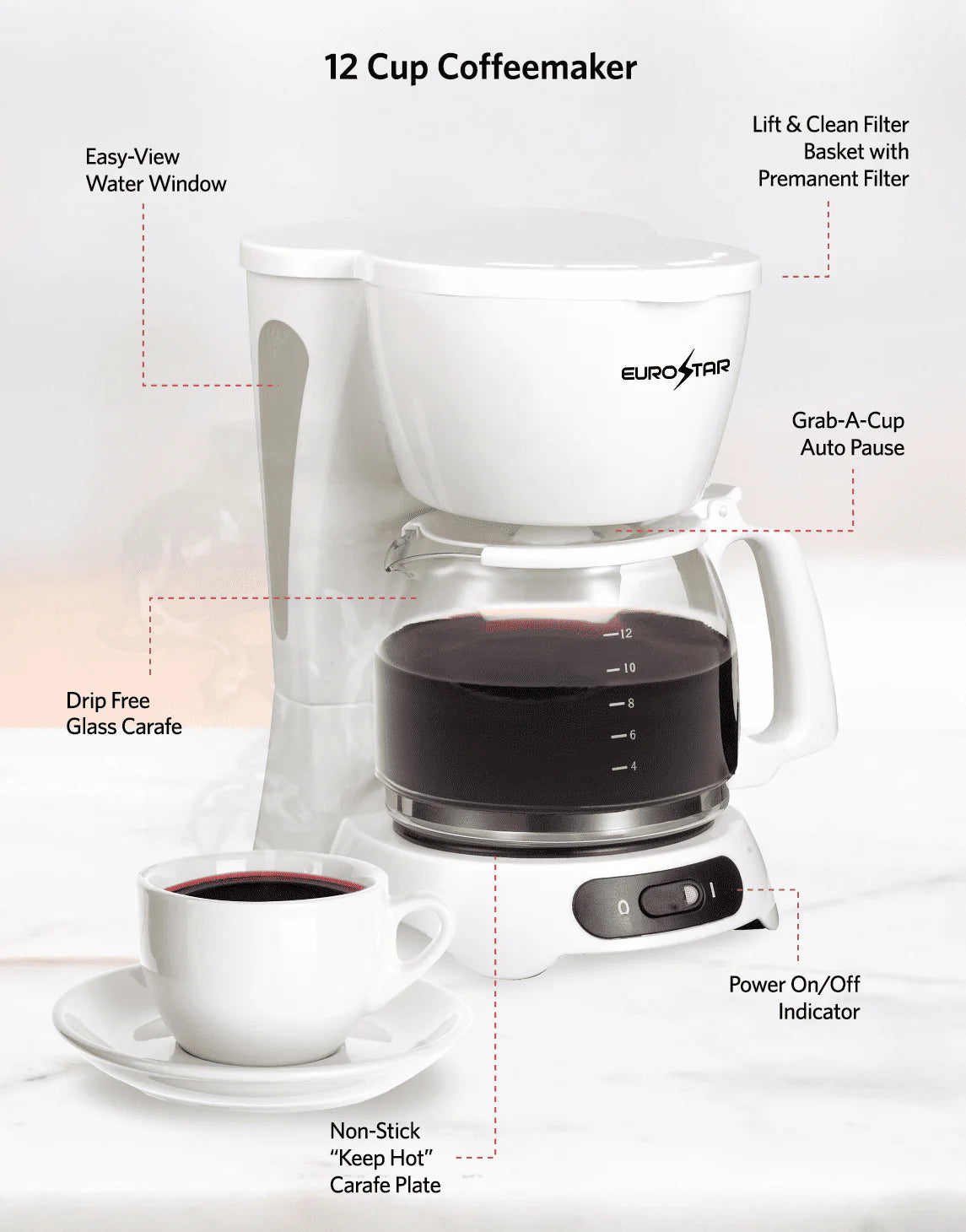 12-Cup Coffee Maker White N715