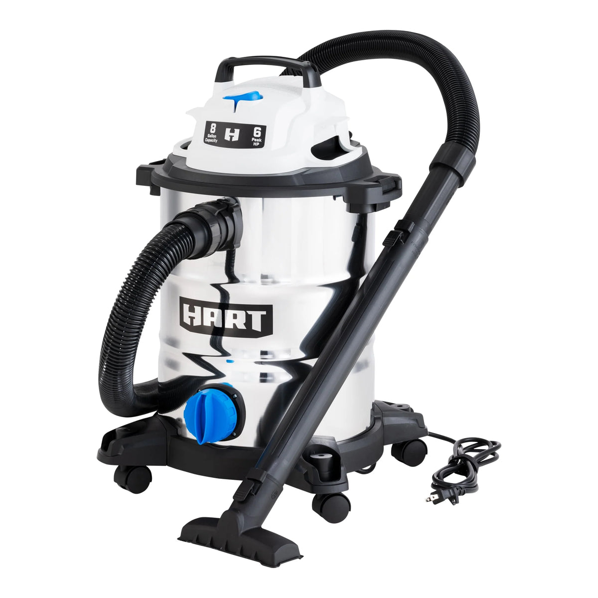 8 Gallon 6 Peak HP Stainless Steel Wet/Dry Vacuum L3145